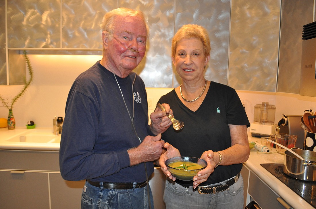 Jim Herrington and Carol Camiener enjoy cooking for fun and pick up produce from the Sarasota Farmers Market.
