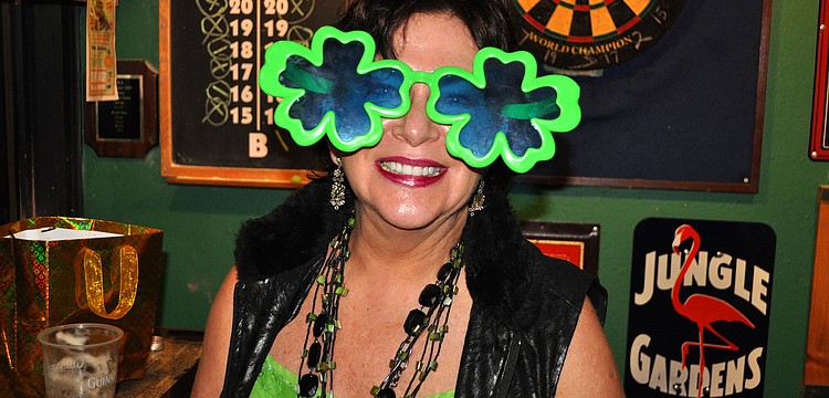 Tricia Foster wore some fun shamrock glasses at Shamrock's 4th Annual St. Patrick's Day Block Party.