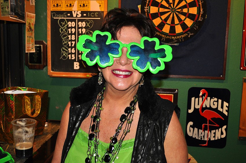 Tricia Foster wore some fun shamrock glasses at Shamrock's 4th Annual St. Patrick's Day Block Party.