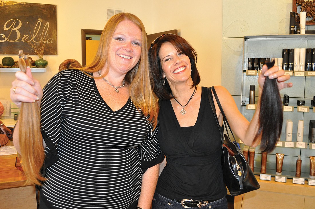 Marie Thompson and Tara Wagner were thrilled their hair donations would benefit others.