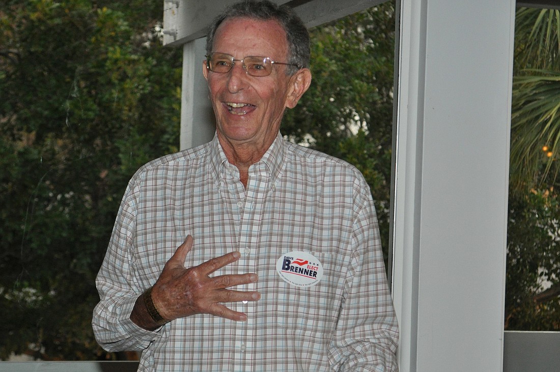 Vice Mayor David Brenner celebrated his District 3 commission seat win Tuesday night with campaign supporters at the Longboat Key Hilton Beachfront Resort.