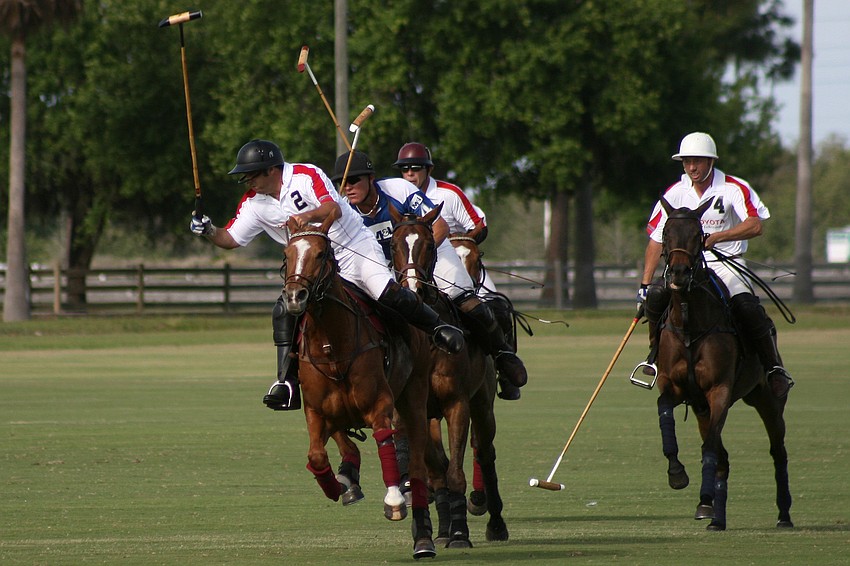 The action on the polo field was intense.
