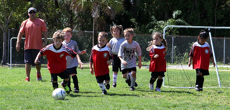 The Angel Fish and Blue Dolphins played one another, Saturday, March 24, out at Glebe Park.