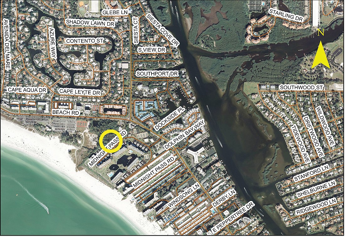 Beach access pavements between Siesta Key Public Beach and Gulf & Bay Club were approved in this location Tuesday.