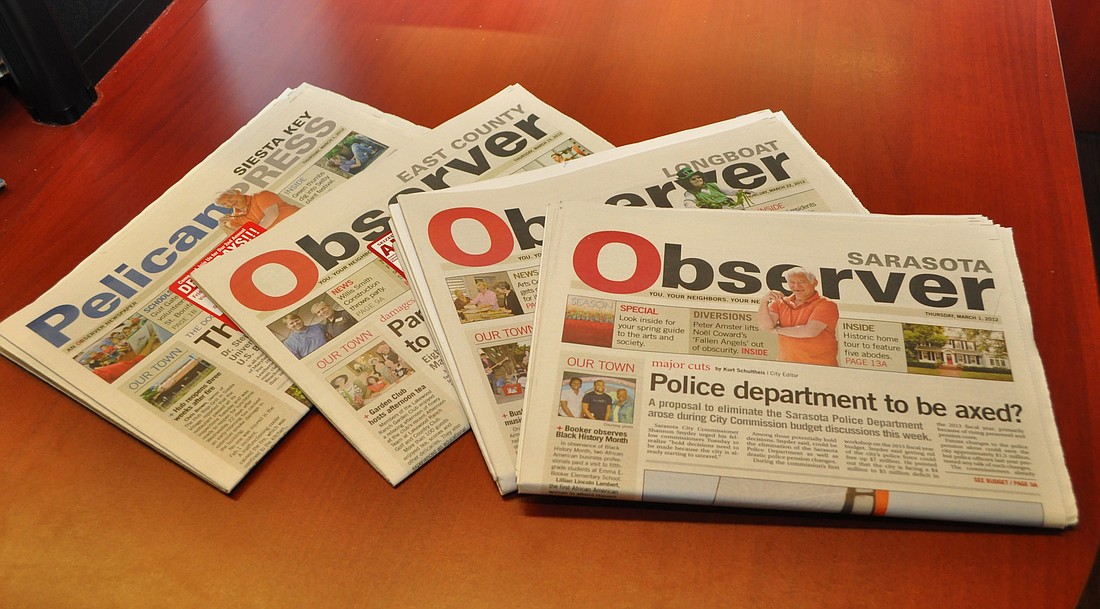 The Observer Group publishes six weekly newspapers in Florida.