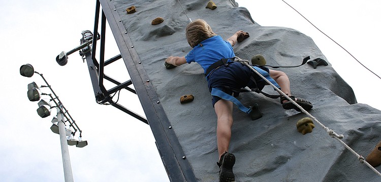 Brody Kauffman, 7, nearly reached the top.