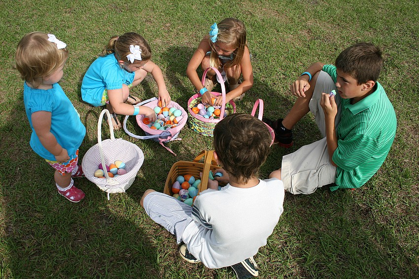 The happy hunters examined their bounty following the hunt.