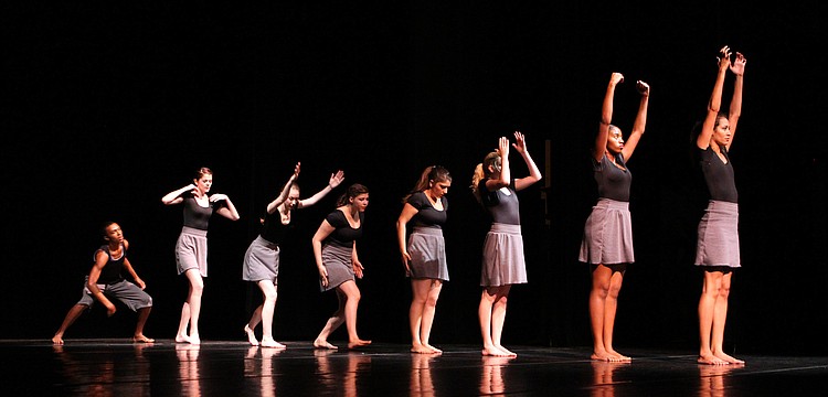 Dancers perform â€œIdeological Supervisionâ€, choreographed by Melissa Lodhi.