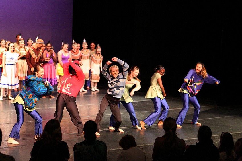 During the curtain call the seniors got to come to the front of the stage and dance around and do their own special bows.
