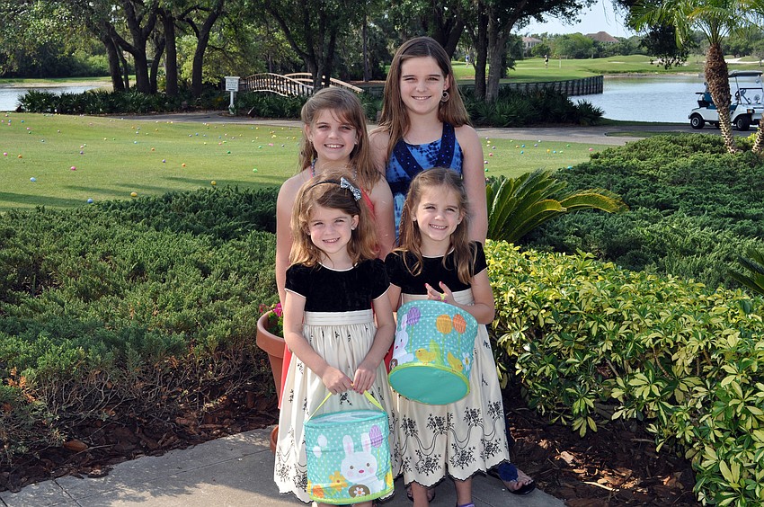 Four-year-old twins Addy and Anna Dowdell celebrated Easter with their older sisters Megan, 8, and Delaney, 12, and brother Andrew, 10, not pictured.