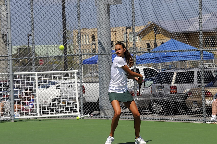 Lakewood Ranch freshman Ashley Bongart won district titles in No. 1 doubles and No. 2 singles.