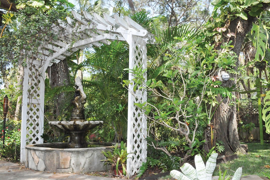 "The gazebo holds a wonderful butterfly plant known as Old Dutchman's pipe, and it is for the caterpillars to feed on so they can go into the cocoons for the transformation. You have to see this one in bloom," says Aina Segal.