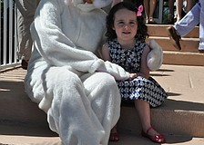 Piper Barde with the Easter Bunny