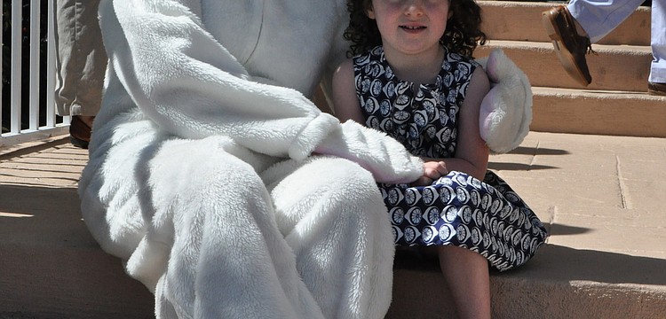 Piper Barde with the Easter Bunny