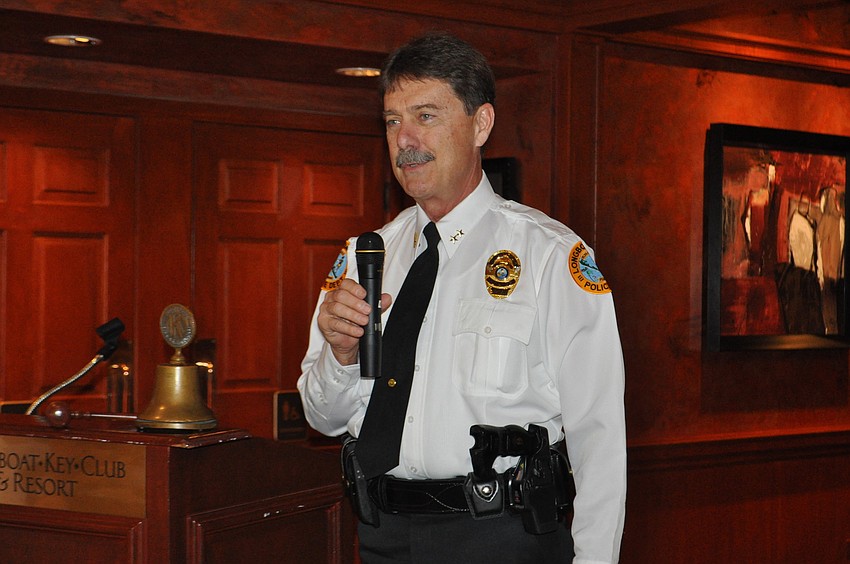 Police Chief Al Hogle introduces the policeman of the year