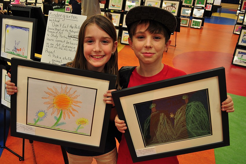 Hayley and Jake O'Keefe were eager to see their artwork framed.