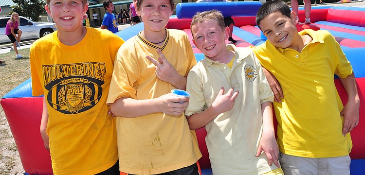 Tyler Delaney, Bence Pinter, Kyle Grendel and Christian Marrero checked out the jousting contest.