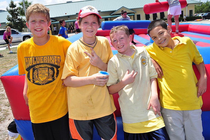 Tyler Delaney, Bence Pinter, Kyle Grendel and Christian Marrero checked out the jousting contest.