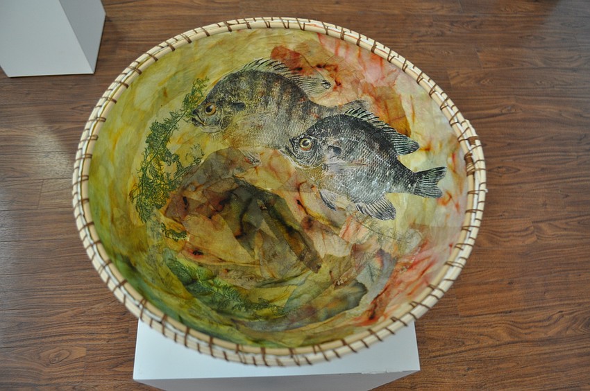 Sandy Frickâ€™s bowl printed with a once living Blue Gill