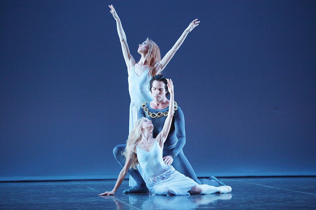 Danielle Brown, Octavio Martin and Sara Sardelli in George Balanchine's "Serenade." Photos by Frank Atura.