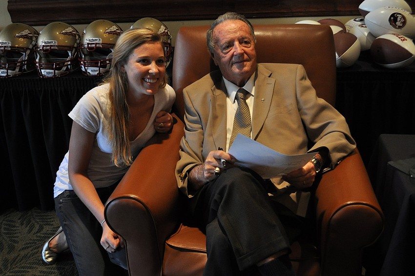 Allison Jones with retired coach Bobby Bowden