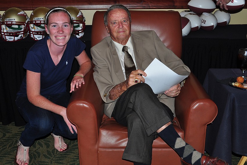 Emily Harding with retired coach Bobby Bowden