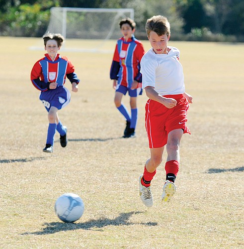 Center midfielder Aristotle Zarris, 12, plays for the Lakewood Ranch Chargers U12 team. File photo.