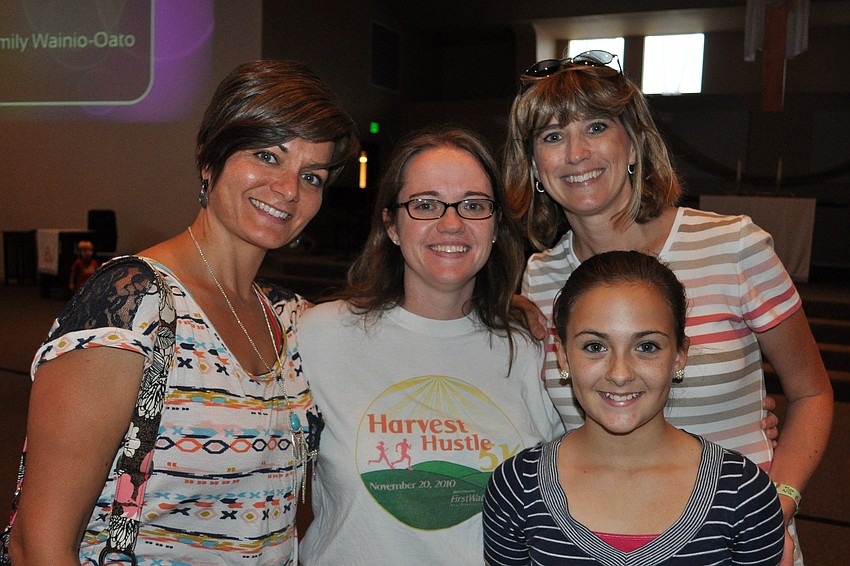 Callie MacLeod, the Rev. Sarah Campbell, Kim Bierds and Holly MacLeod, front.