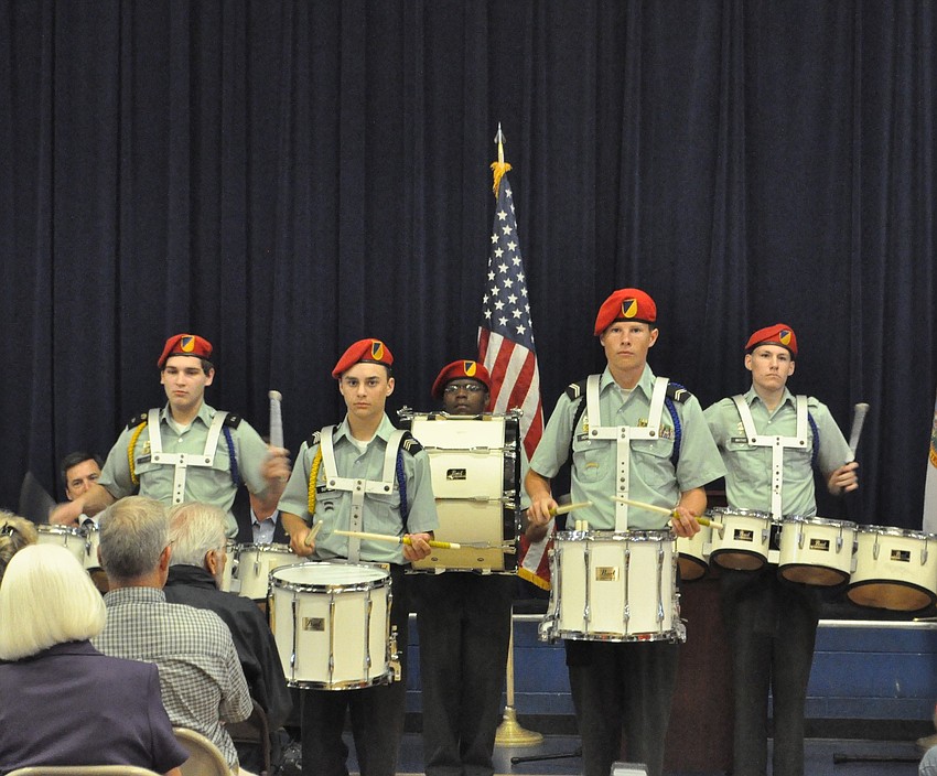 The Sarasota Military Academy Drum Line began the fair with a performance.