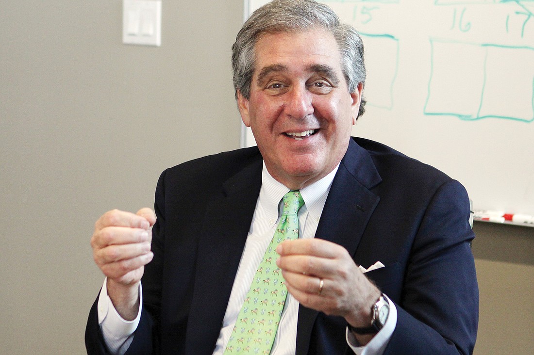 Kentucky Lt. Gov. Jerry Abramson visited the Sarasota Observer and Pelican Press office Monday to discuss how the city of Louisville and Jefferson County consolidated in 2000. Photo by Rachel S. O'Hara.