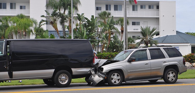 Police were on scene late this morning of a vehicle crash in the 2600 block of Gulf of Mexico Drive.