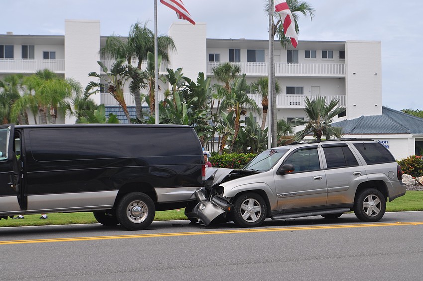 Police were on scene late this morning of a vehicle crash in the 2600 block of Gulf of Mexico Drive.