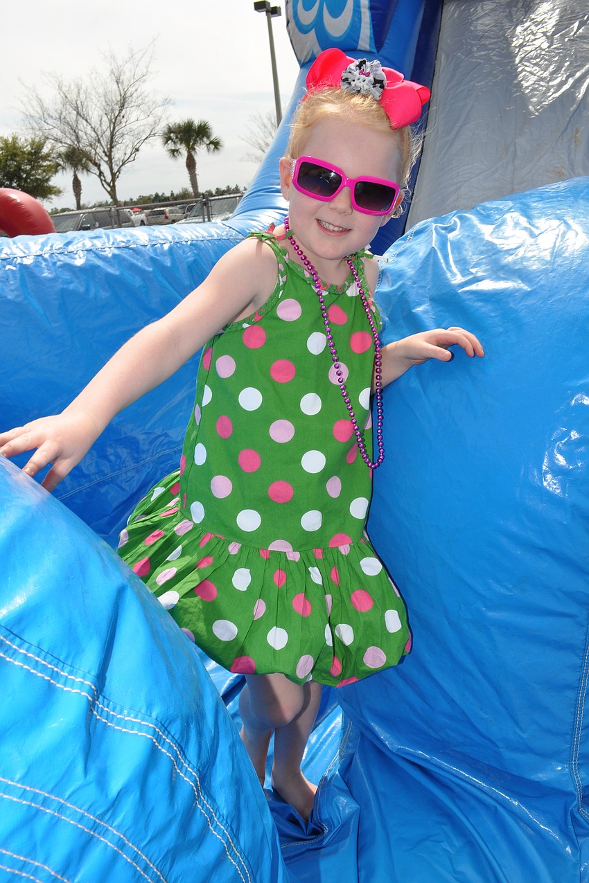 Izabella Watnem, 5, could not get enough of the slide.