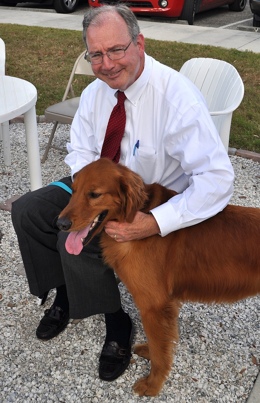 Glenn Siegel with his dog, Rusty