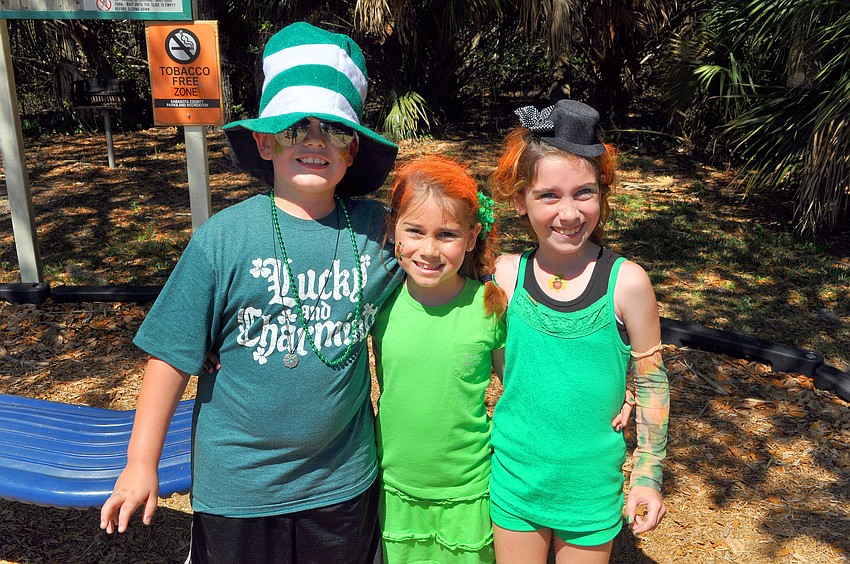 Ethan Mata, 9, with his cousins, Kennedy, 7, and Logan, 10, Bullard