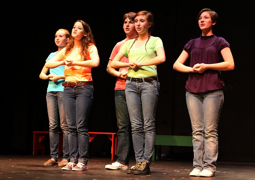 Haley Sylvester, 14, Meg Mitchell, 18, Danny Perrone, 17, Natalie Almeter, 17, and Elizabeth Panagopoulos, 15