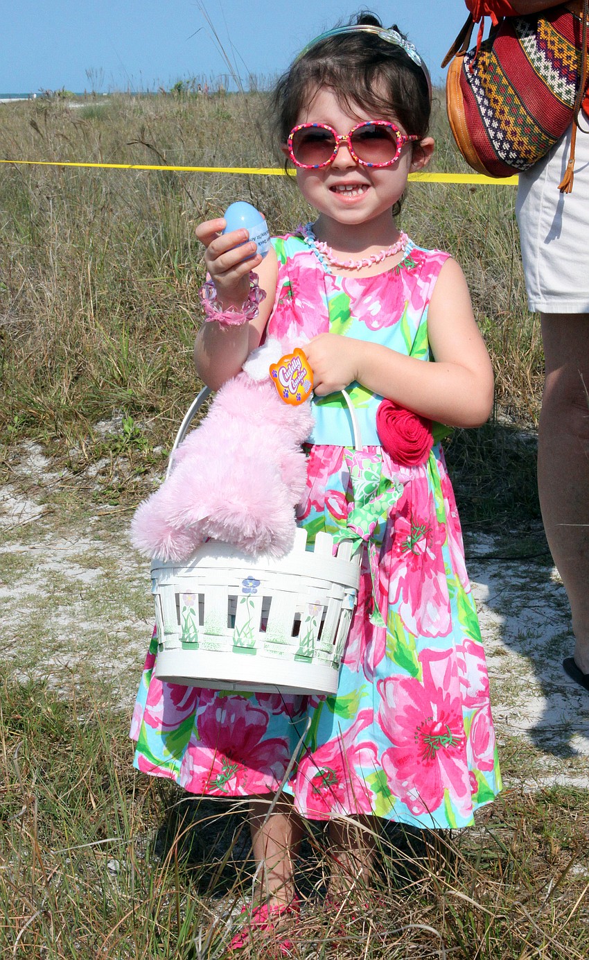 Lila Mertzlufft, 4, wore her Easter best to the egg hunt.