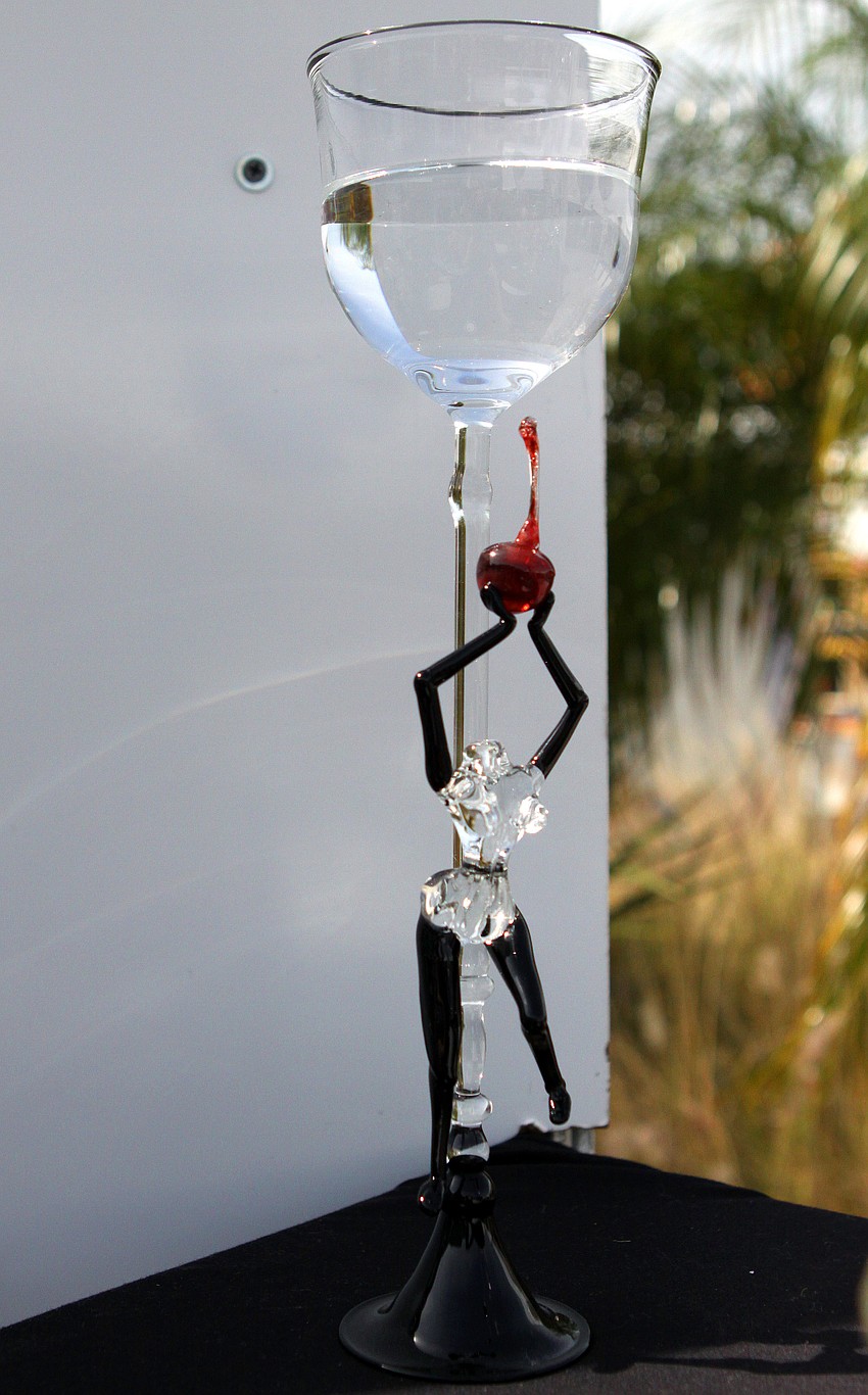 A funky glass made by 720 Glassworks.