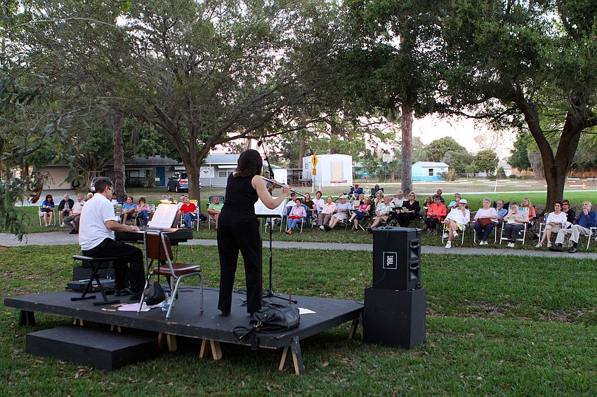 Betsy Hudson Traba and Jonathan Spivey played together during March's Sounds of the Soul, Friday, March 2, at Pine Shores Presbyterian Church.