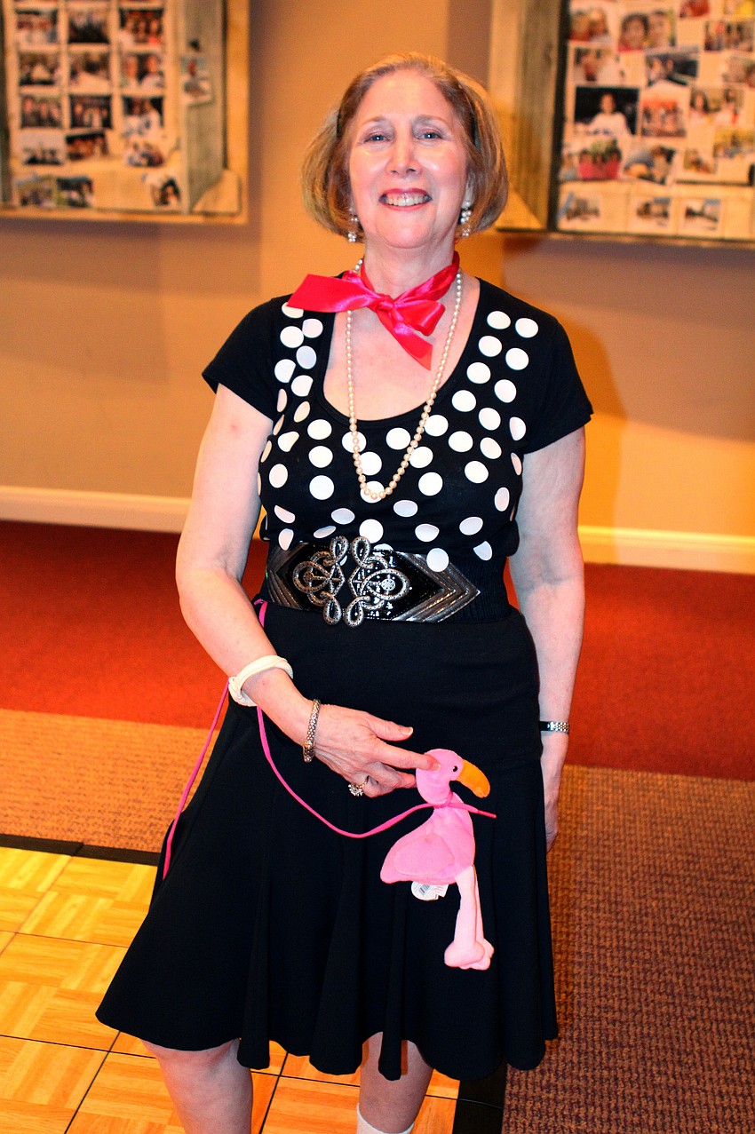 Audre Marans had a Beanie Baby flamingo on her skirt instead of a poodle.