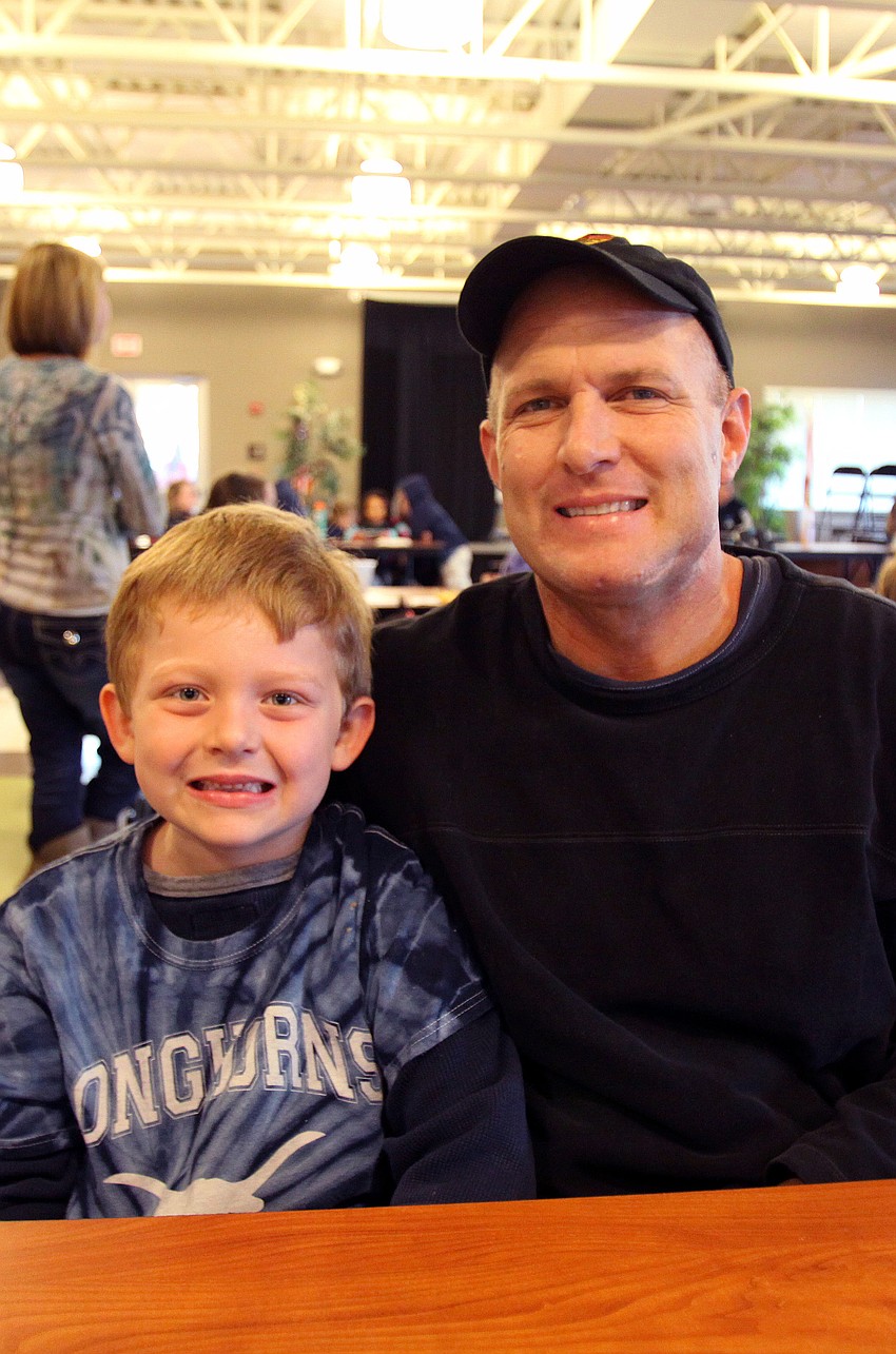 Jack Walters, 6, with his dad, Steve