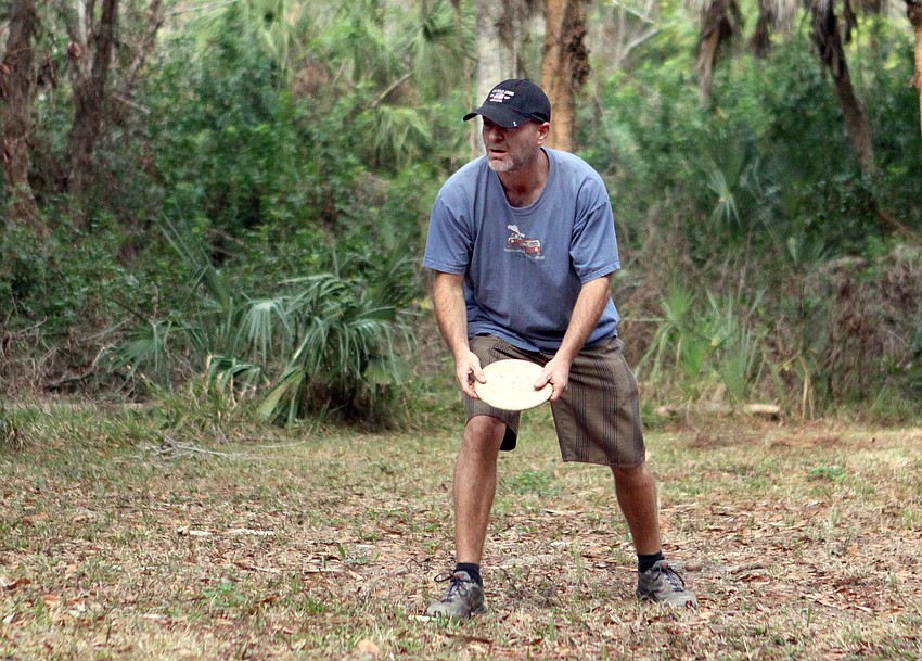 Terry Murphy gets ready to send his disc flying.