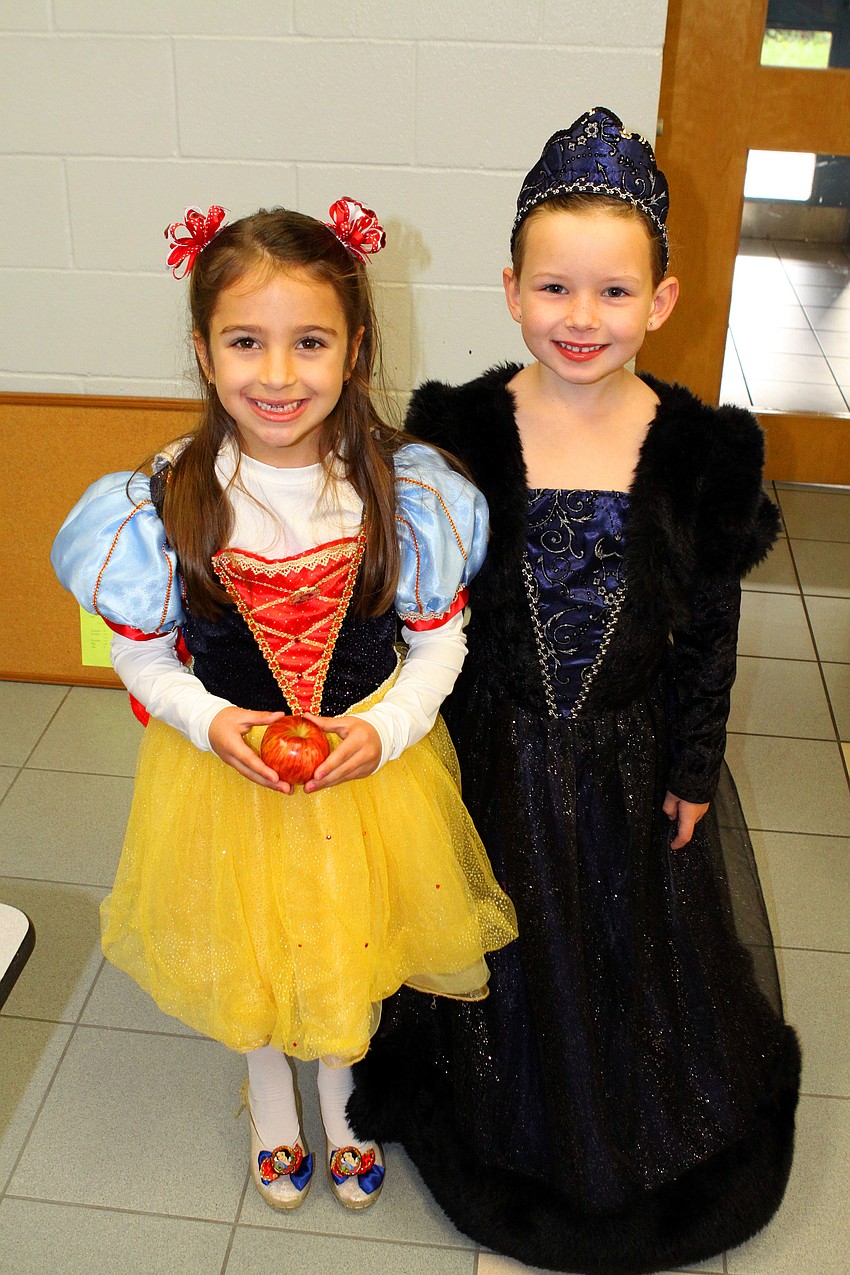 Lucy Segal, 5, as Snow White and Lily Frank, 5, as the Black Swan.
