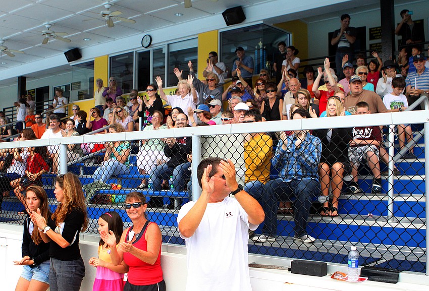 The crowd claps for the girls after a performance, Sunday, Feb. 19.