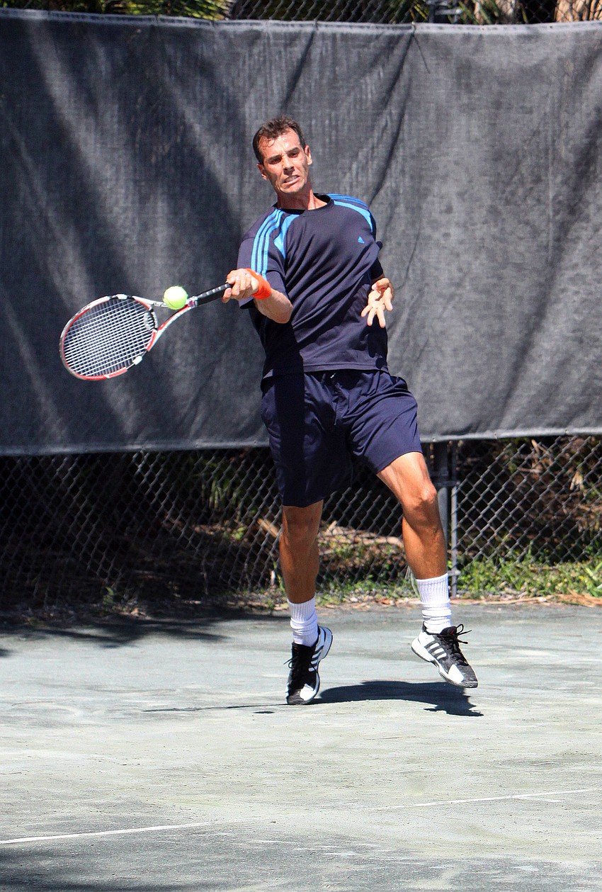 Eric Tate played David Wolff, Friday, April 6, during the Sarasota Open Wild Card Tournament.