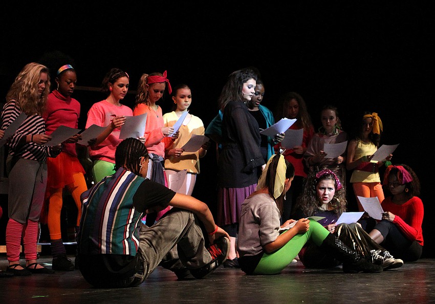 Ms. Greta Bell, played by Amy Wendell, 8th grade, talks about the required attire for the dance students at P.A.