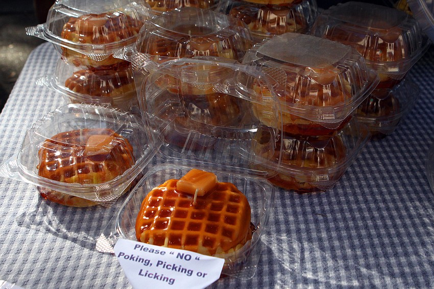 D.J. Flickerâ€™s Candles had a variety of candles that looked and smelled like different drink and food items. One of the most popular candles was the waffle candle.