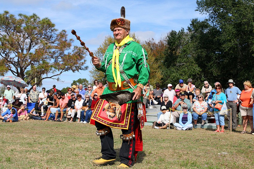Jack Clark performs a warrior dance.