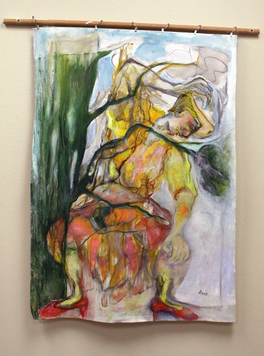 Myrna Reis' painting on canvas.
