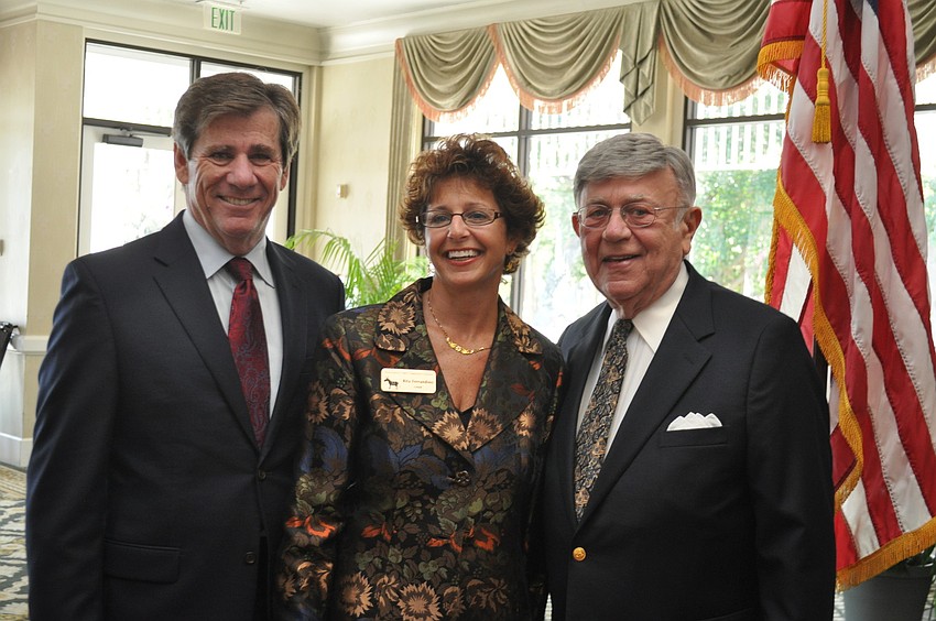 Speaker and Chairman of the Florida Democrat Party Rod Smith, Chair of the Democratic Party for Sarasota County Rita Ferrandino and President of the Democrat Club Murray Blueglass